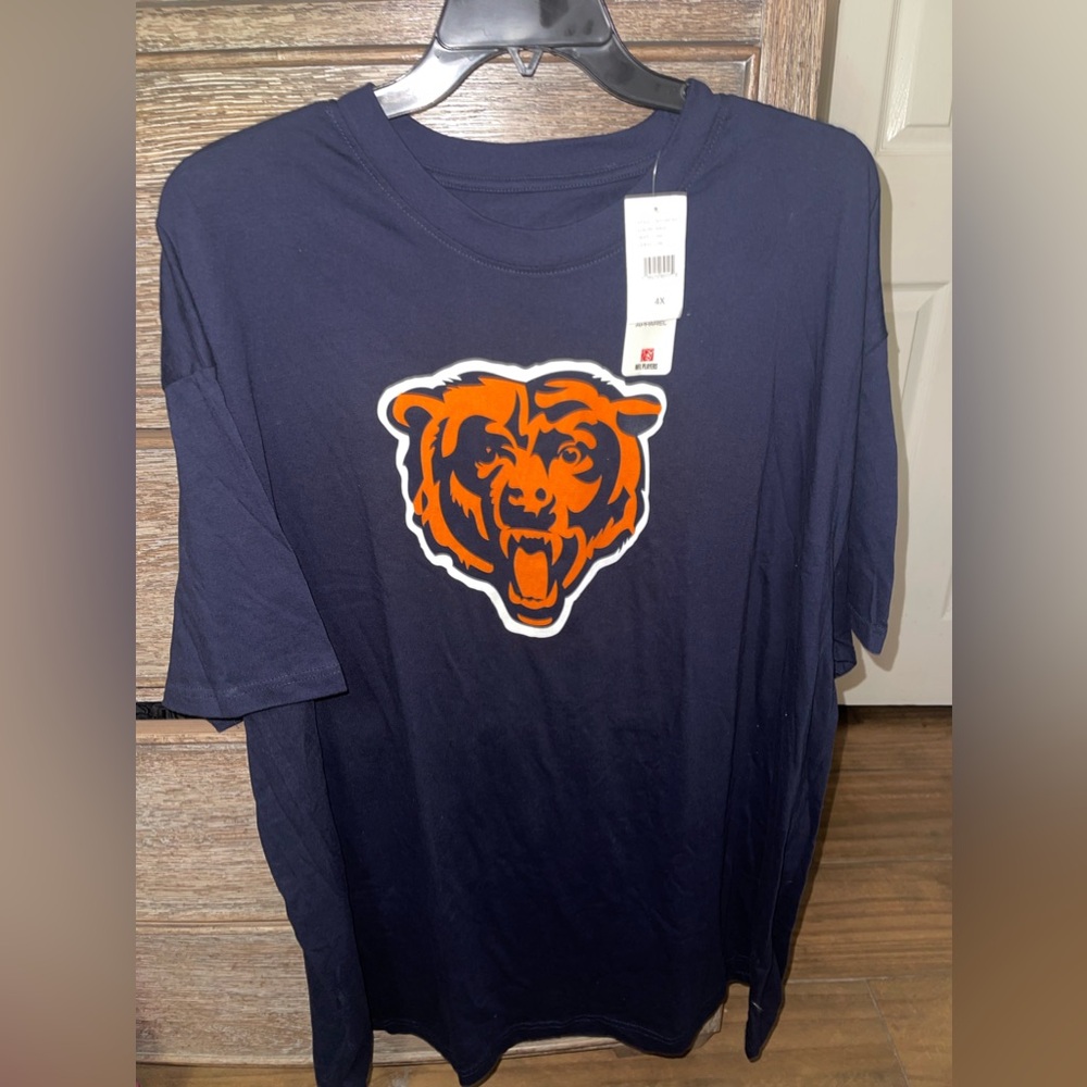 NFL TEAM APPAREL CHICAGO BEARS 4XL shirt blue Short sleeve FIELDS #1 NWT